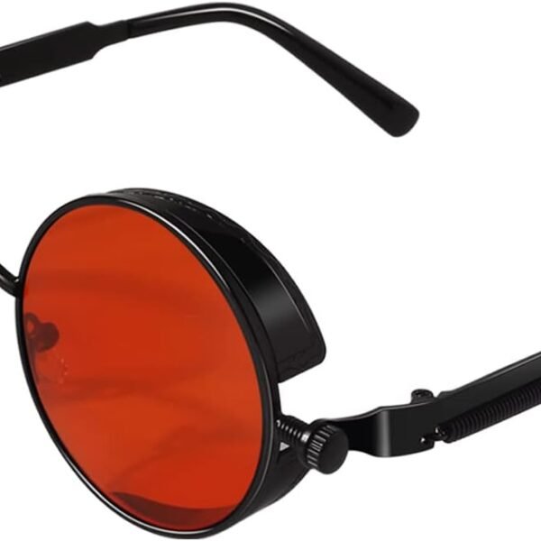 Retro Round Steampunk-Style Polarized Sunglasses (UV400 protection; Model MTS2)