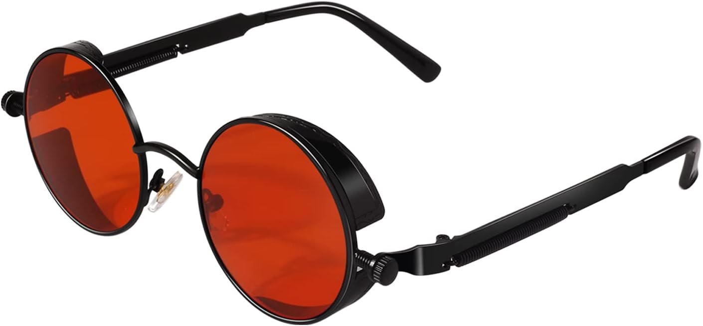 Retro Round Steampunk-Style Polarized Sunglasses (UV400 protection; Model MTS2)