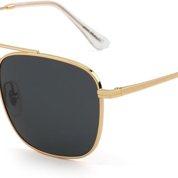Retro Square Aviator Sunglasses (premium glass lenses; flat metal frame)