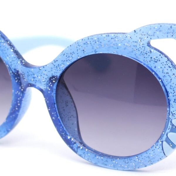 Round plastic sunglasses with cat-ear details for children
