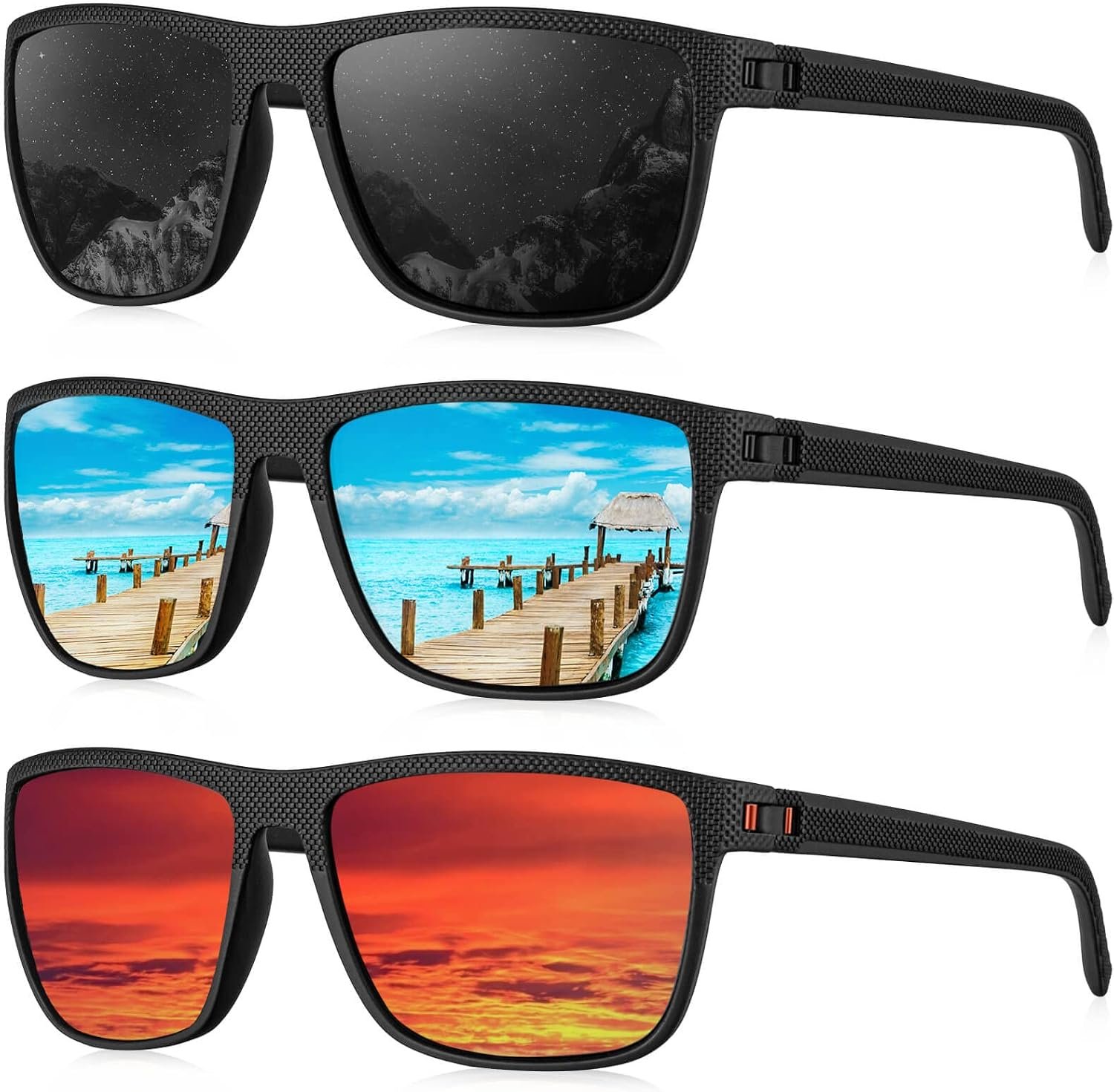 Men's Polarized Sunglasses (Lightweight, UV protection; suitable for driving, fishing, and golf)